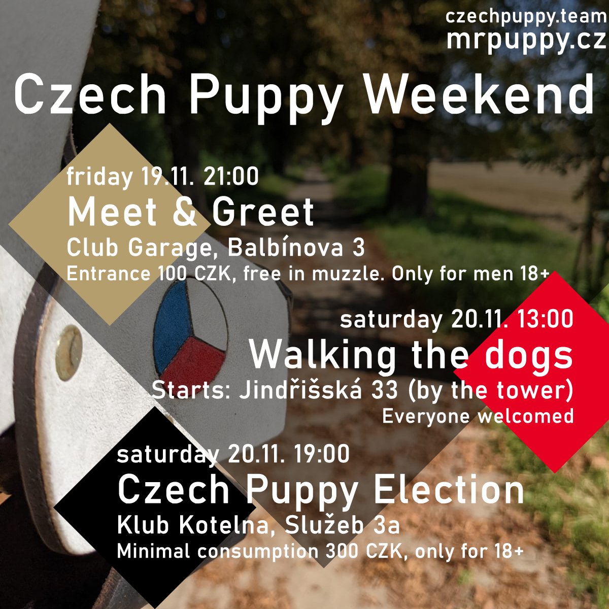 The weekend is only few barks away! 🤩
But wait, there's more!! Before the election evening we have two other events for you to meet up with the pups!! 🐶🍻🐶