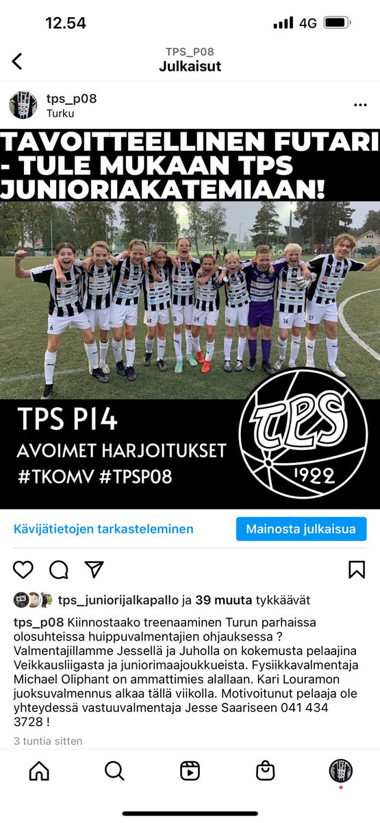 TPS_P08's tweet photo. Kiinnostaako treenaaminen Turun parhaissa olosuhteissa huippuvalmentajien ohjauksessa ? Valmentajillamme Jessellä ja Juholla on kokemusta pelaajina Veikkausliigasta ja juniorimaajoukkueista. Motivoitunut pelaaja ole yhteydessä vastuuvalmentaja Jesse Saariseen 041 434 3728 ! https://t.co/oNxAf8lZWX