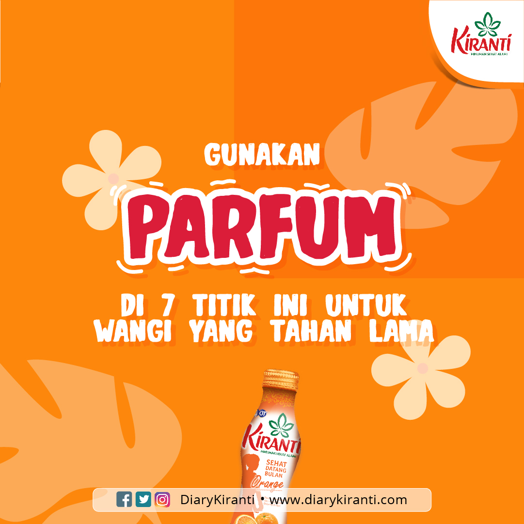 Sebel banget nggak sih, kalau baru beberapa jam aja pakai parfum, tapi wanginya udah hilang? Selain mungkin saja parfummu yang tak bisa tahan lama, bisa juga karena kamu memakainya di titik yang kurang tepat lho.
Mulai besok, coba deh pakai di titik-titik ini! :)