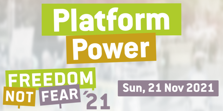 🎟️ Register for #FreedomNotFear 2021 now! 

This year the focus is on #PlatformPower &amp; how a few massive platforms shape our current experience online.

📅21 November
🕑 2 pm CEST
➡️Join as a participant or even organise a session: freedomnotfear.org/2021/freedom-n…