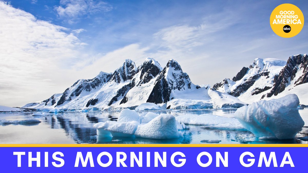 GMA's tweet photo. AHEAD ON @GMA: We are LIVE from Antarctica and @arobach is reporting on the incredible wildlife found in the icy environment.
#SavingTomorrow https://t.co/0wtpkU223J