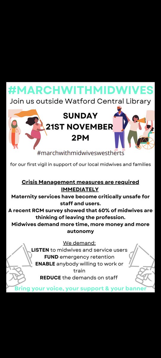 nbeale's tweet photo. Maternity services are in crisis. Midwives have a voice and want change. Stand with us in solidarity as parents, maternity users, lay birth workers and healthcare professionals in a call for government action to address the urgent crisis in maternity services. 
#MarchWithMidwives https://t.co/8u17DLytaz