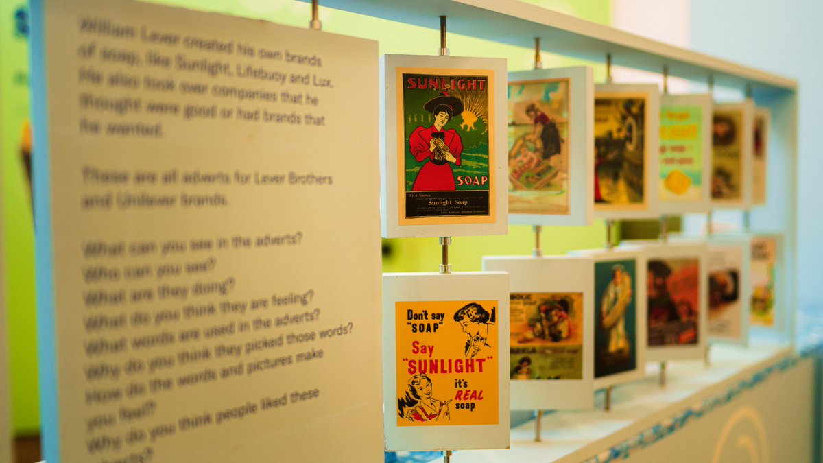 PortSunlight's tweet photo. SoapWorks explores why we need #soap, how it gets made, what we like to buy and why, and all the different ways we use it. Something for all ages, take a trip down memory lane and see which soap packagings you remember? #SoapWorks is open every Wed – Sun: 10am – 5pm.#portsunlight https://t.co/O609gvIG9N