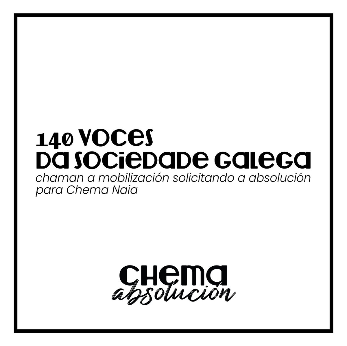 absolucionchema's tweet photo. 140 voces da sociedade galega impulsan un manifesto chamando as mobilizacións dos días 11 e 20 de decembro solicitando a absolución para Chema. O documento está aberto a sinatura pública na nosa web. #AbsoluciónChema https://t.co/PqrNBLKz4J