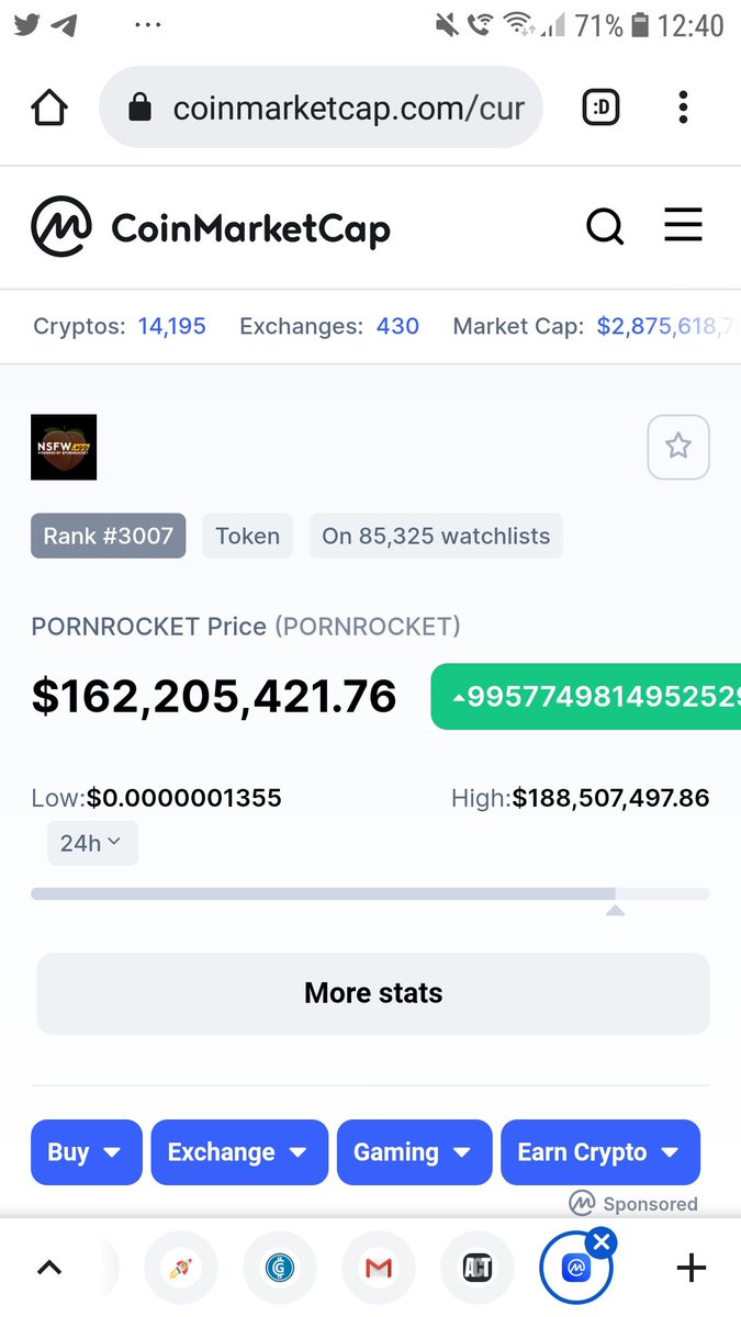 SamuelSegapelo's tweet photo. @PORNROCKET_ @CoinMarketCap If it was real https://t.co/16fPmWgeFv