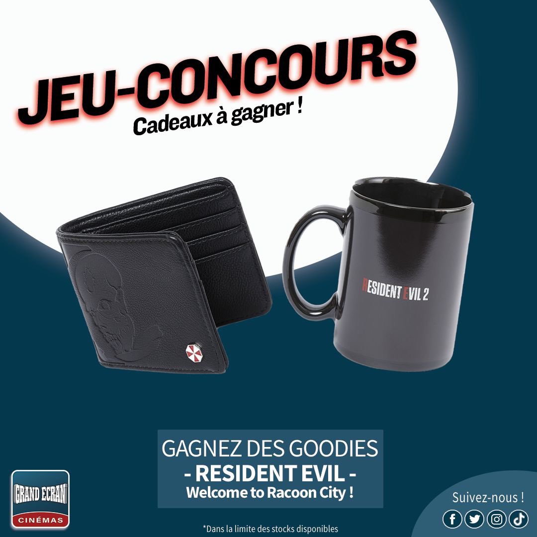grand_ecran's tweet photo. 🚨🚨 #JeuConcours // Cadeaux à gagner !
GRAND ÉCRAN te fait gagner des goodies du film #ResidentEvilWelcometoRaccoonCity, le 24/11 dans votre cinéma !
Pour participer, il te suffit de :
👉 RT + Follow @grand_ecran
Tirage au sort le mercredi 24 novembre. 
🍀 https://t.co/iEJ3Hbk64v