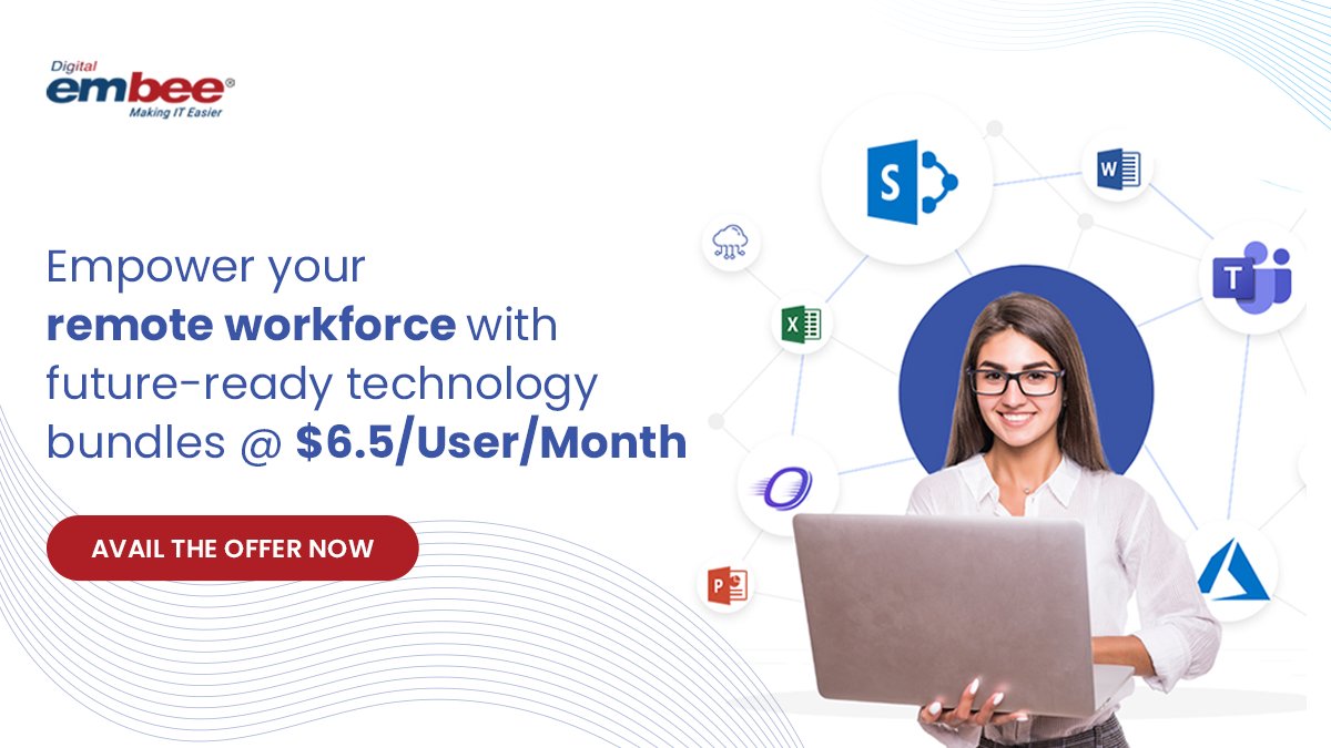 NoventiqGCC's tweet photo. With teams distributed, new business models, and complex security issues, collaboration &amp; communication get all the more challenging. Empower your modern workplace with Digital Embee’s Business Resilience Plans backed by Microsoft: https://t.co/73WSXcmNUC https://t.co/aGHjaO0hmv