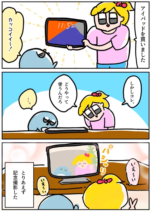 iPadが届いた日、操作わからなくてコレしかできなかった 
