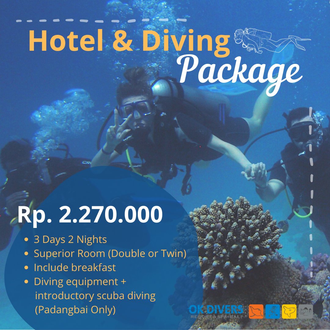 TheBaliTimeline's tweet photo. 🇮🇩 Rencanakan liburan kamu di Bali dan nikmati penawaran spesial kami untuk staycation, diving dan snorkeling. Temukan penawaran spesial ini di link https://t.co/OMhhAVRXYu ! Sampai ketemu di OK Divers Resort &amp; Spa

#Bali #divingbali #snorklingbali #staycationbali https://t.co/GWUFblTTSK