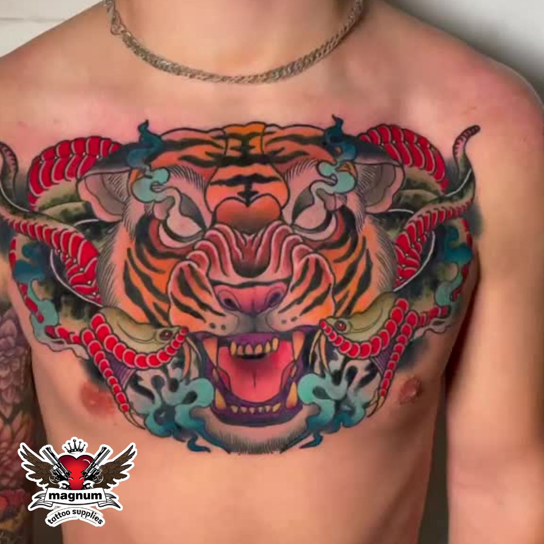 Take a look at Tony Adamson's Tiger Chest tattoo showcased on TattooNOW