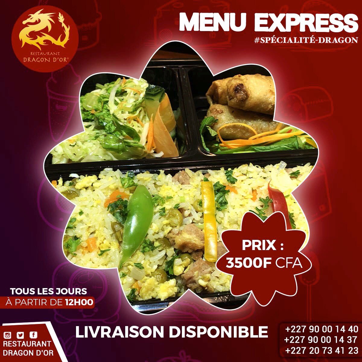 Dragondorniamey's tweet photo. Les bonnes vibes du lundi, c'est s'avoir où manger à midi.
Notre menu express sera votre allié pour bien démarrer la semaine.
📌 Prix : 3500fr
#restaurant #menuexpress #Gourmets #Niamey https://t.co/VOe7wcZJRC