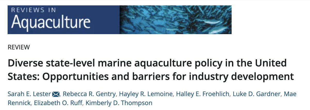Rasster Lab (@rassterlab) on Twitter photo 🗣️New paper alert! <a href="/SarahELester/">Sarah Lester, PhD</a> and team provide the 1st systematic review of #mariculture policy for the U.S.'s 23 coastal states, offering insights into policy development at both the state and federal level. Check out this <a href="/SeaGrant/">NOAA Sea Grant</a> funded research: onlinelibrary.wiley.com/doi/10.1111/ra… 🗣️New paper alert! <a href="/SarahELester/">Sarah Lester, PhD</a> and team provide the 1st systematic review of #mariculture policy for the U.S.'s 23 coastal states, offering insights into policy development at both the state and federal level. Check out this <a href="/SeaGrant/">NOAA Sea Grant</a> funded research: onlinelibrary.wiley.com/doi/10.1111/ra…