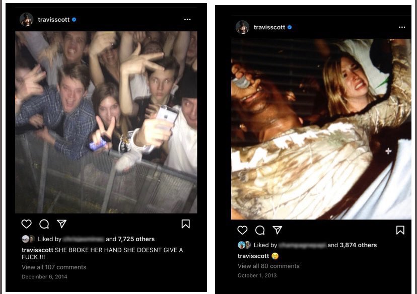 BProudPatriot's tweet photo. Travis Scott is scrubbing his social media, these posts have been deleted.

Travis Scott is now facing almost 200 lawsuits worth billions and potential criminal charges. #AstroWorld #astroworldfestival #ASTROFEST #TravisScott https://t.co/ZjisjUW9ub
