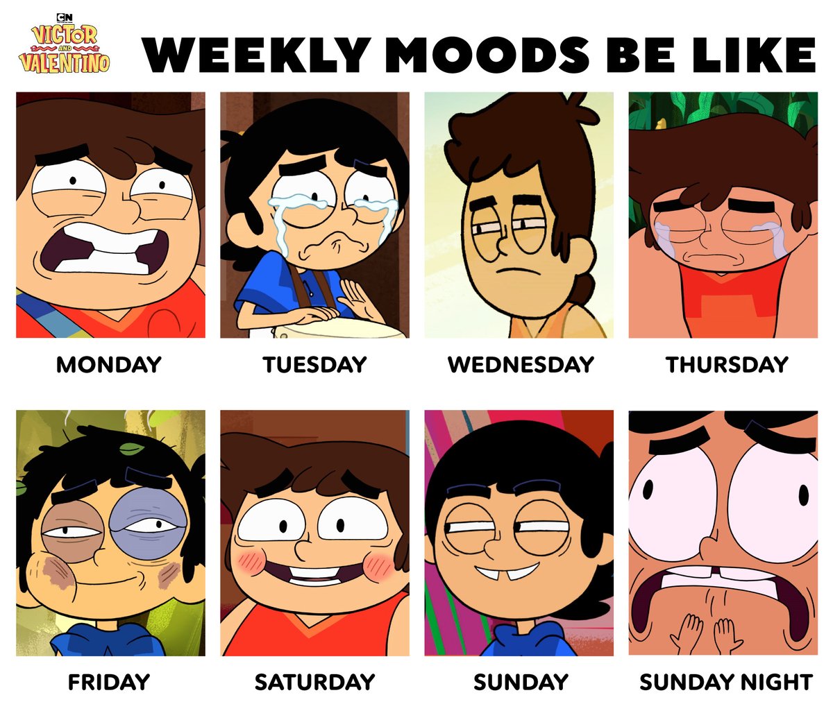 cartoonnetwork's tweet photo. Feelin' like Valentino on a Wednesday rn 😩 Are you ready for the new week ahead? 💪 ☕
#NewWeekNewMe #NewWeek #WeekdayMood #CartoonNetwork #VictorandValentino https://t.co/6E2hfwu3do