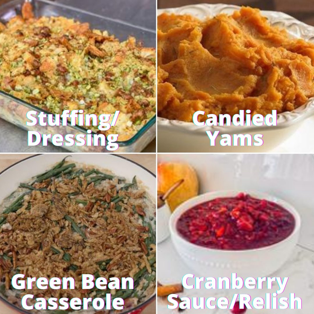 SALiveKSAT's tweet photo. If you had to choose 1 of these 4 Thanksgiving sides, which one is your favorite? 🧡🦃 Tag us @SALiveKSAT!
#Thanksgiving #holidayside #saliveksat https://t.co/zisWJrxy1L