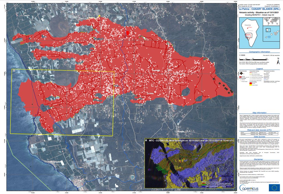 CopernicusEMS's tweet photo. Copernicus EMS cool fact on #ErupciónLaPalma💡
For the first time in #CEMS history, our #RapidMappingTeam and our Risk & Recovery Mapping #RRM Team are working in parallel on the same natural disaster🌋
More on #EMSR546 and #EMSN112 on our website
🔗https://t.co/mAsPPrA2rp https://t.co/ydPdJJizYU