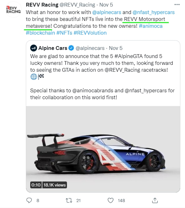 $REVV Motorsport METAVERSE HUGE NEWS!