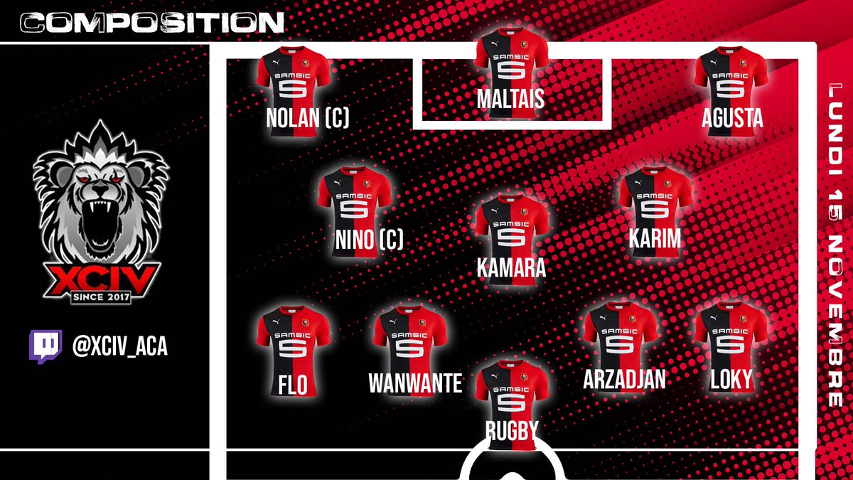 BDX XCIV (@esportxciv) on Twitter photo 🔴 Match of the day & Lineup ⚫
🏆 <a href="/VPGFrance_/">VPG France</a> Ligue 1
🆚️ <a href="/senixClubPro/">Senix Esport Club pro</a>
🏆 <a href="/eSportFA_FR/">ESPORT FOR ASSOCIATIONS</a> Division 3
🆚️ <a href="/FCN_Academie/">FC Nantes Académie</a>
🆚️ @EspoirToulon
📺 Rendez-vous dès 22H sur notre chaîne
m.twitch.tv/xciv_aca/home
<a href="/XciVesport/">XciV eSport</a> @Mehdichkr 🔴 Match of the day & Lineup ⚫
🏆 <a href="/VPGFrance_/">VPG France</a> Ligue 1
🆚️ <a href="/senixClubPro/">Senix Esport Club pro</a>
🏆 <a href="/eSportFA_FR/">ESPORT FOR ASSOCIATIONS</a> Division 3
🆚️ <a href="/FCN_Academie/">FC Nantes Académie</a>
🆚️ @EspoirToulon
📺 Rendez-vous dès 22H sur notre chaîne
m.twitch.tv/xciv_aca/home
<a href="/XciVesport/">XciV eSport</a> @Mehdichkr
