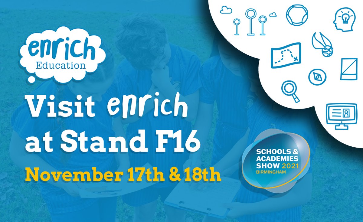 enrichedu's tweet photo. This week we are attending the @SAA_Show @thenec Birmingham.
Excited to showcase how we support schools to increase physical activity across their whole curriculum!
Visit us at stand F16 to find out more! #SAAshow21
#Quidditch #SchoolOrienteering https://t.co/RMd22NoHpa
