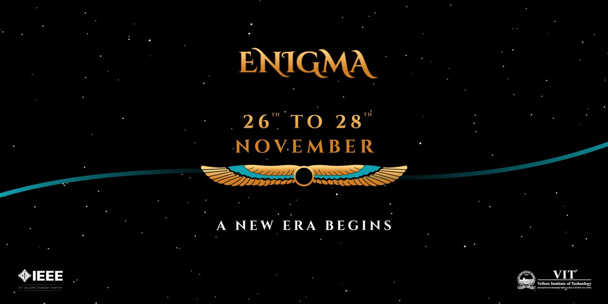 ieeevitvellore's tweet photo. Mark your calendars as Enigma 8.0 is set to unleash on November 26th, 2021. Can’t wait for all of you to experience the biggest cryptic hunt challenge of the year.
Are you up for it?
#ENIGMA8 #IEEE #CrypticHunt #Nov26 #Uncrackable #Riddles #TechWeek https://t.co/n1sxwgf4Xk