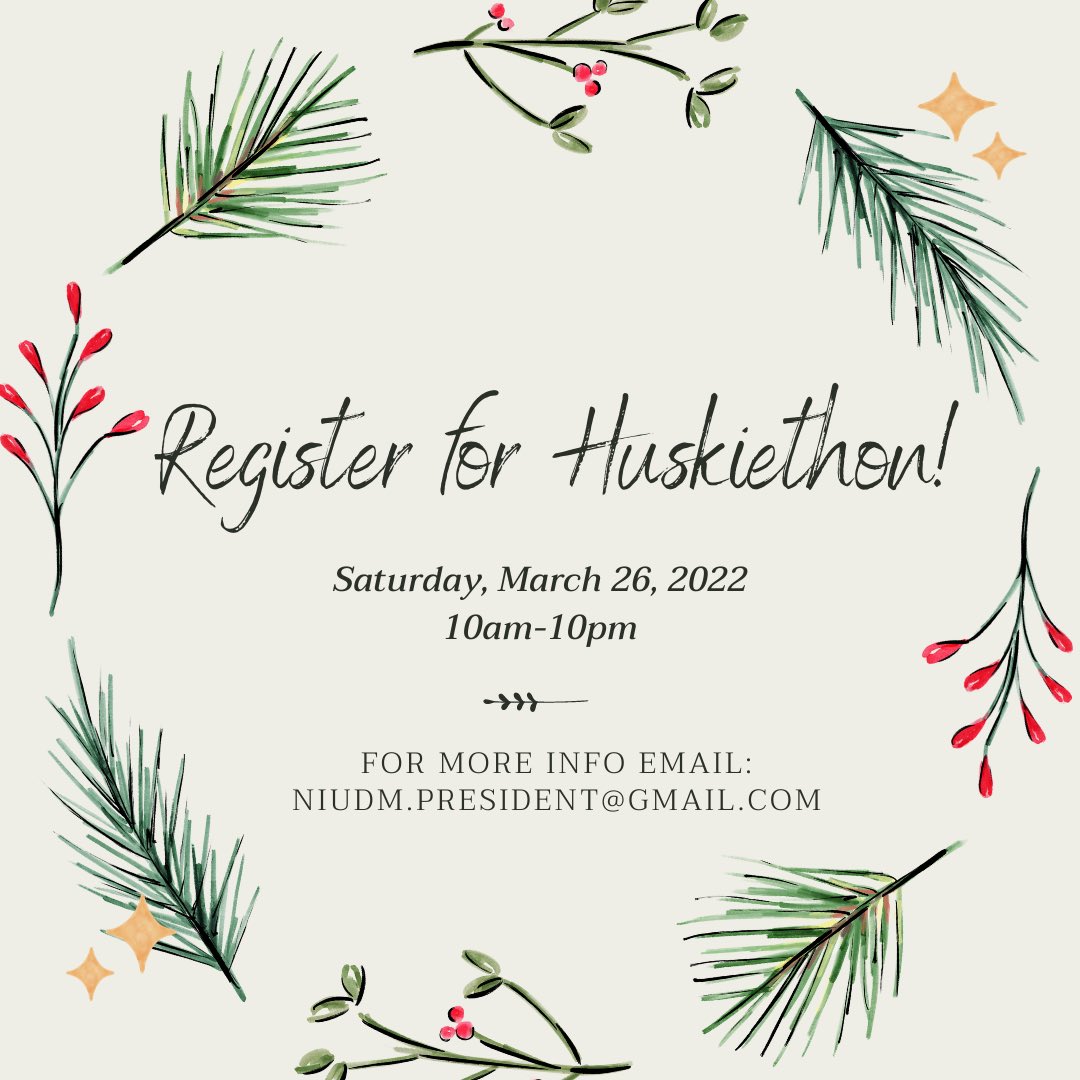 This Thursday, register for Dance Marathon for only $10 using the promo code on the flier. Our Huskiethon event in March will raise money for the families at Lurie Children’s Hospital. Participants who raise the most money will receive a prize at the event. Link in Bio!