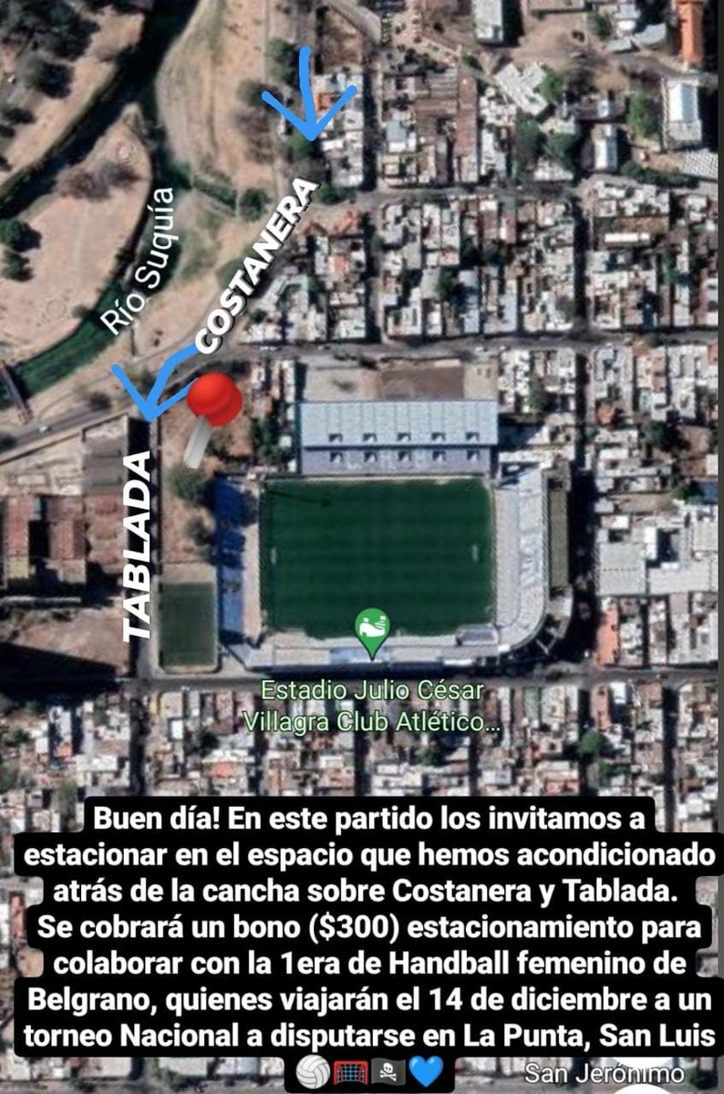 GENTEEEEEE

Las chicas del handball del Club nos invitan a estacionar la nave en el espacio de Costanera y Tablada, donde cobraran $300. Todo lo recaudado será para el viaje a San Luis donde irán a competir.

Deja el auto ahí y dale RT!