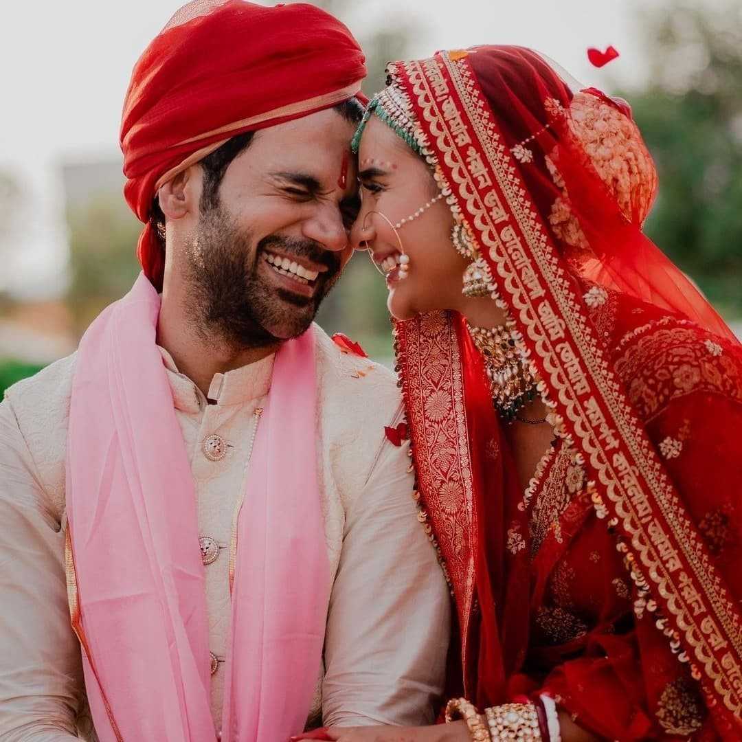 MusicIndiaTV's tweet photo. Love, laughter &amp; Happily ever after ❤️ 
Congratulations to  the beautiful couple

Best wishes from @musicindiatv to 
@rajkummar_rao and @patralekhaa

#hitched #hitchedforlife #justmarried #newlymarried #newlywed #happilyeverafter #11years #celebrations #bollywoodwedding https://t.co/MvLx7q3vvU