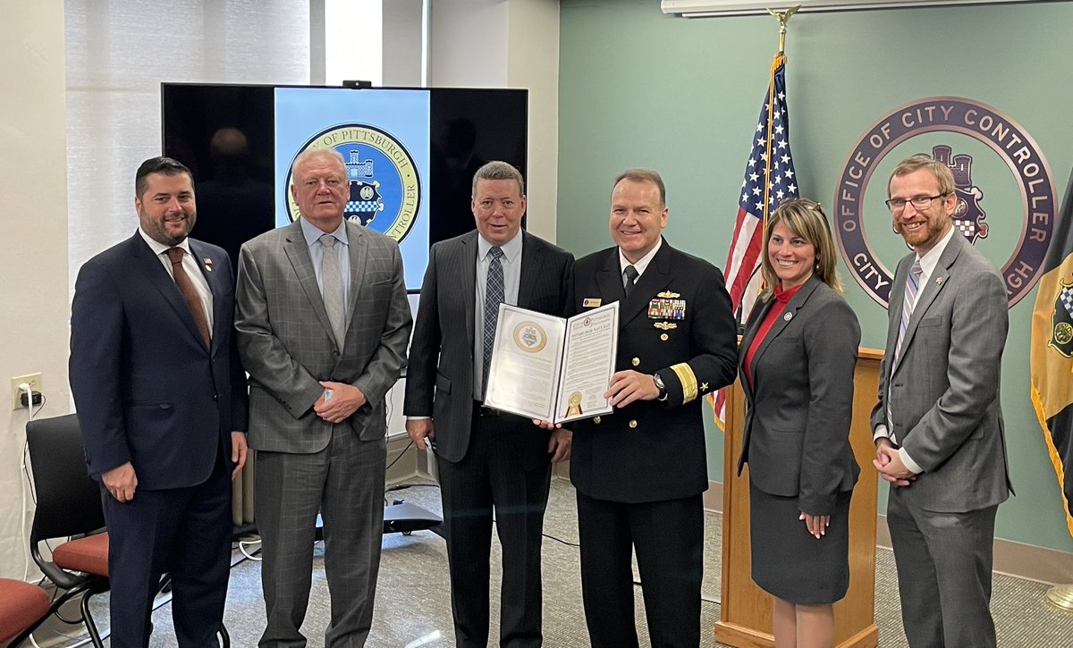 It was an honor to host RDML Thomas J. Anderson and local elected leaders to hear about the construction of the USS Pittsburgh. 

By joint declaration, City Council, the Controller, and the Mayor declare today to be Navy Day in Pittsburgh  <a href="/NavyOutreach/">yeri</a> <a href="/USNavy/">U.S. Navy</a> #Pittsburgh