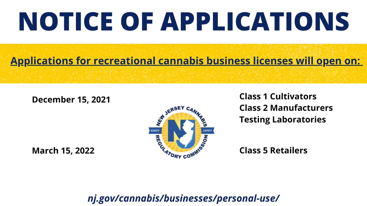 For more information, please visit nj.gov/cannabis/busin…