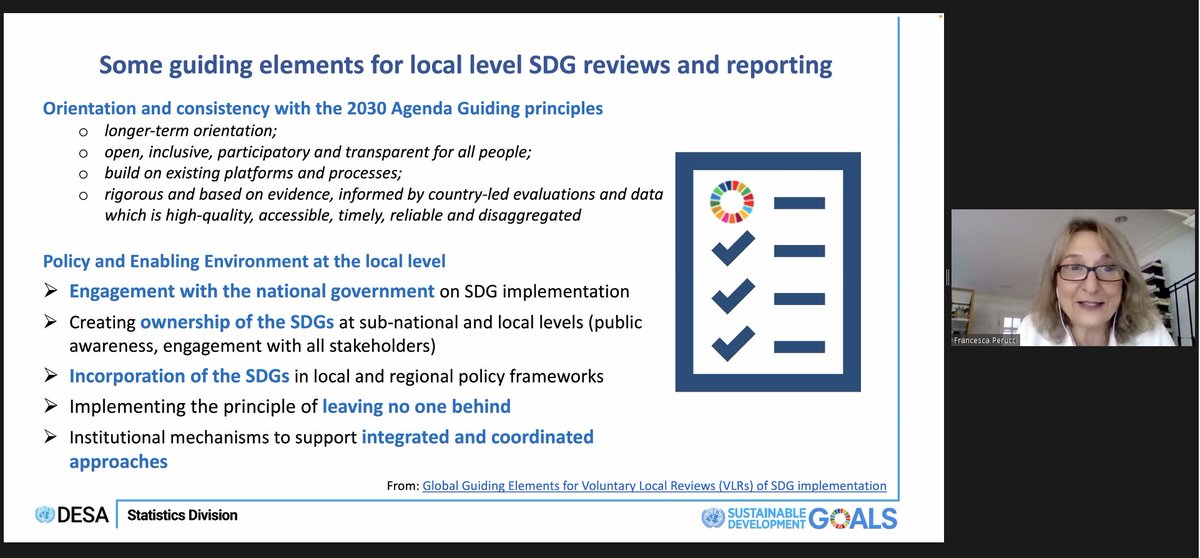 Seguimos con la Conferencia Inaugural "Las regiones subnacionales ante el reto de desarrollar e implementar un marco de indicadores #ODS" por Francesca Perucci de <a href="/UNStats/">UNStats</a> 

linkedin.com/in/francesca-p…