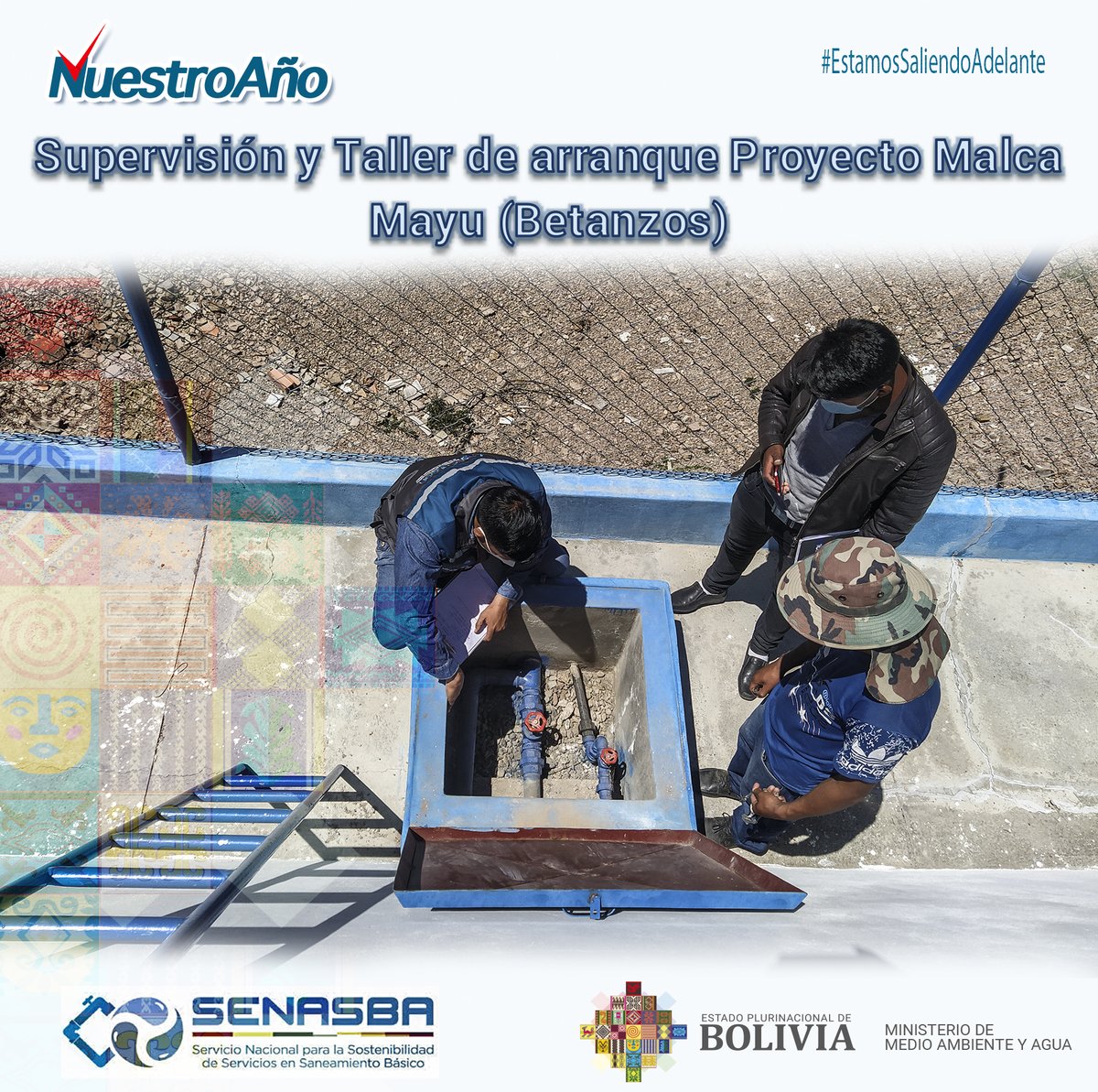 SENASBA2's tweet photo. #SENASBA realizó la supervisión del Proyecto Malca Mayu en la comunidad de (#Betanzos), también la inspección de calidad de agua, limpieza y mantenimiento del sistema de agua y una socialización con los comunitarios sobre el proyecto que pertenece a #MIAGUA V https://t.co/oCTCQdgHzF