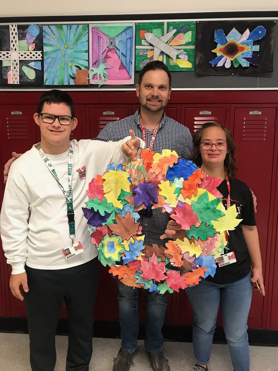 fletchermhsart's tweet image. Landon and Brynn's Fall wreath they created for Mrs. Wootten @Marcus_HS