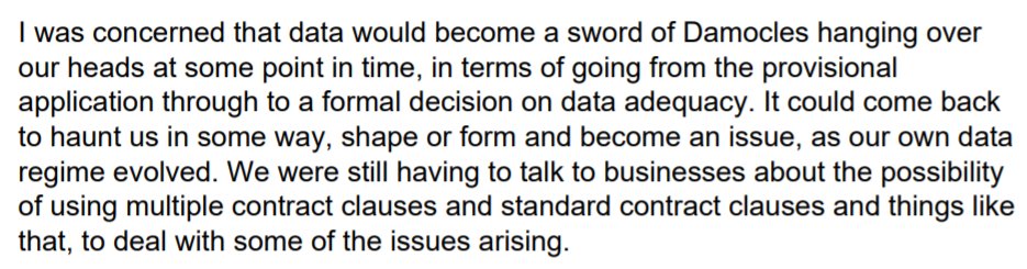Re-reading our <a href="/UKandEU/">UK in a Changing Europe</a> Witness Archive interview with <a href="/AJBMarshall/">Adam Marshall CBE</a> and struck by his prescient observation that the UK-EU data deal could become a 'sword of damocles' in future. It's now one of main things EU could revoke as part of Protocol tensions

ukandeu.ac.uk/interview-pdf/…