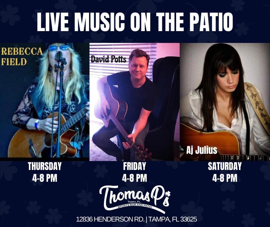ThomasPSportBar's tweet photo. 🎶 Live music this week on the patio  #TampaBay https://t.co/NXGYyXX9dS