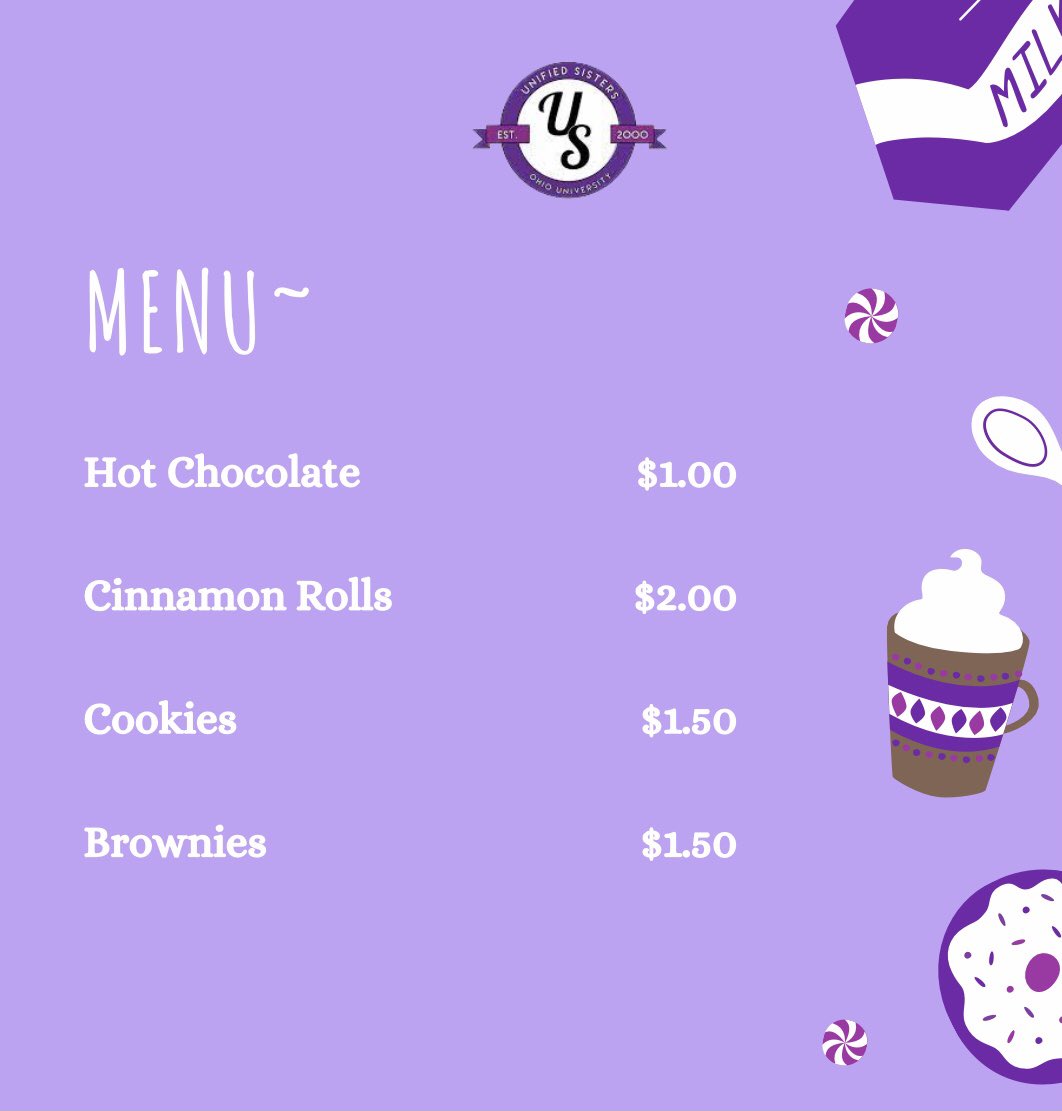 Hey Bobcats, Unified Sisters will be having a bake sale tomorrow from 2-5pm at the top of Baker. Stop by to support us and treat yourself. We hope to see you there!! 💜