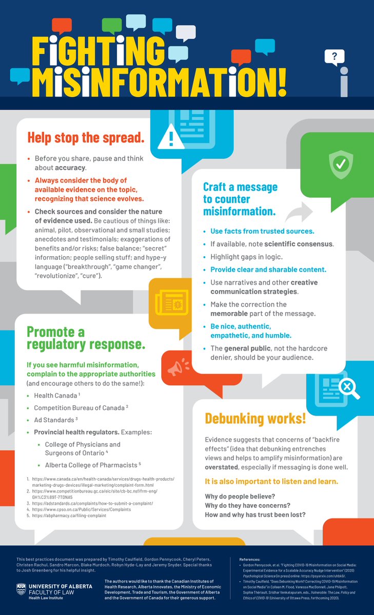 CaulfieldTim's tweet photo. Soon: Looking forward to talking about science communication in the era of misinformation at the CSCI-CITAC AJM!

How can we best battle bunk? 

Warm up with our science-informed infographic.

cc @CITAC_ACCFC @uOttawaMDPhD @adampietrobon #AJM2021 #ScienceUpFirst! https://t.co/21070O7LSW