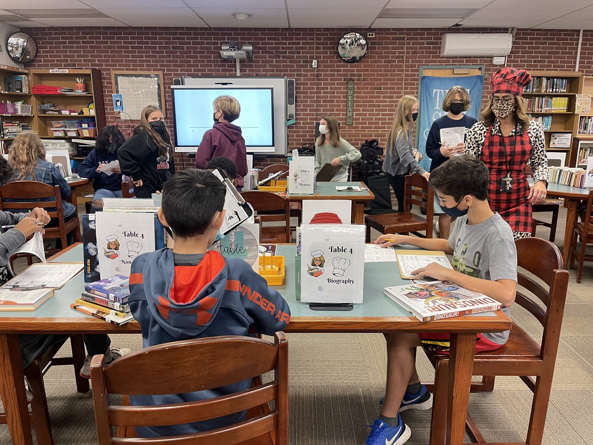 BSMSLibrary's tweet image. Book tasting w 7th gr in action! @BayShoreMSLrnrs @BayShoreSchools @BayShoreSD_ELA @ChrisKauter