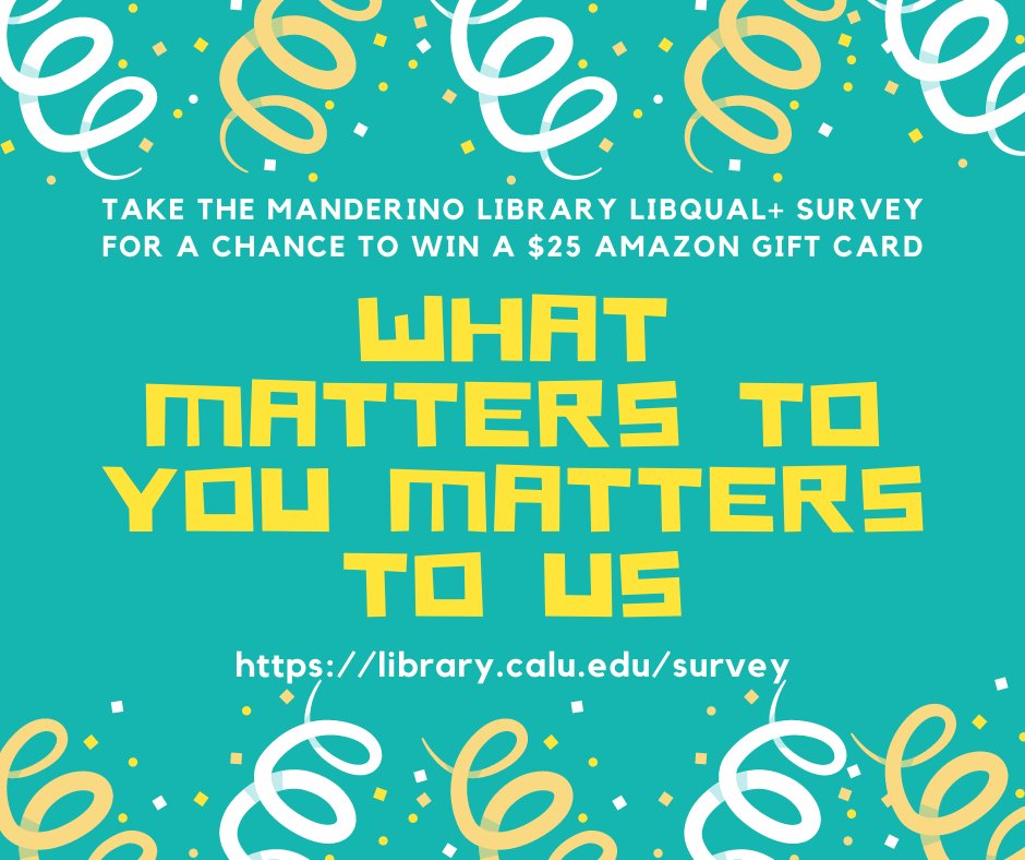 There's still time to win a gift card!!  library.calu.edu