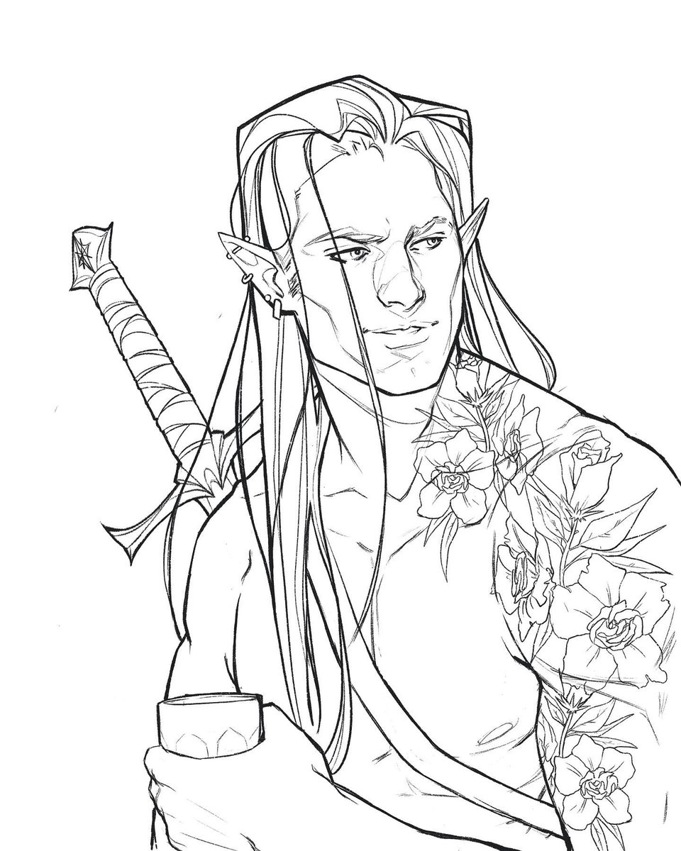 NobelTalia's tweet photo. Ruhn Danaan - CrescentCity (been finishing old sketches after a long break from social media and drawing! My first piece after finding that passion again💕✨) @SJMaas #crescentcity #ruhndanaan #hoeab #hosab https://t.co/jk56Mg5MQU