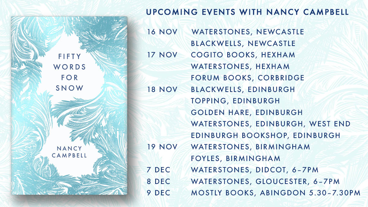 eandtbooks's tweet photo. Do you live in these beautiful places? 👇
Fancy a *signed* copy of this stunning book from your local bookshop?
#FiftyWordsForSnow is on tour!
Join @nancycampbelle (and her sparkly pens) as she travels up and down the country over the next few weeks.
❄️📘 🖊️
@booksaremybag https://t.co/81QwuhjdUI