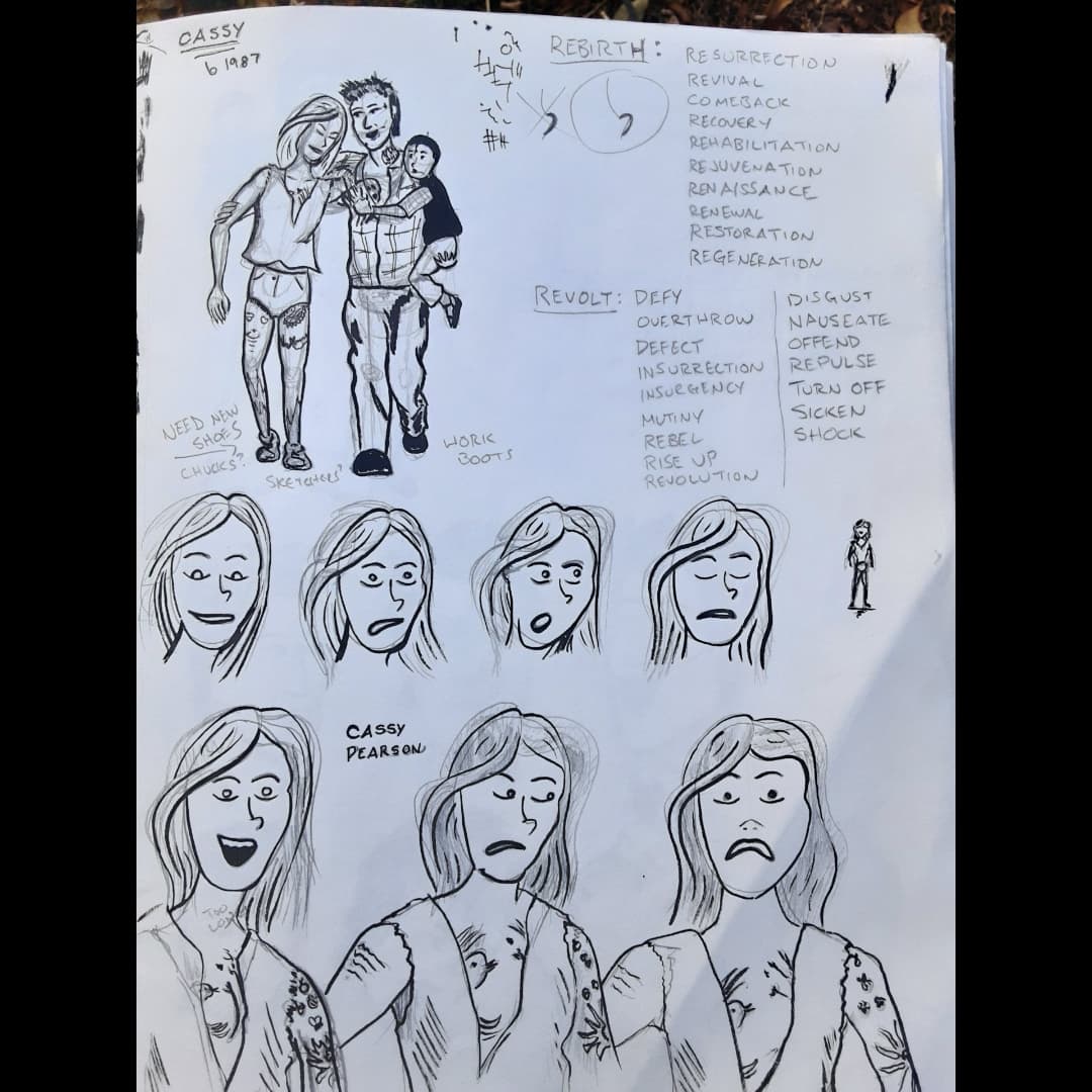 Loose_Apples's tweet photo. For the story I'm starting in January I'm trying to put in more planning up front. I thought it might be cool to know something about the characters BEFORE starting the story this time. So here are design sheets for Cassy, Ty, and Jayden, the family at the center of The Decadents https://t.co/qgWcJHdGLn