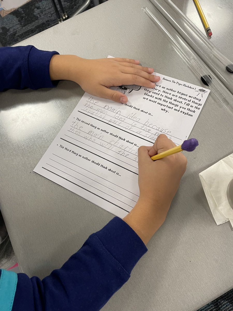 CherishToday08's tweet photo. It’s an exciting day because it’s our first day of #BetweenThePages by @AlaneAdamsBooks Students can’t wait for Video #2 tomorrow!! #WhatComesFirst #Writing https://t.co/NgpI5a14me