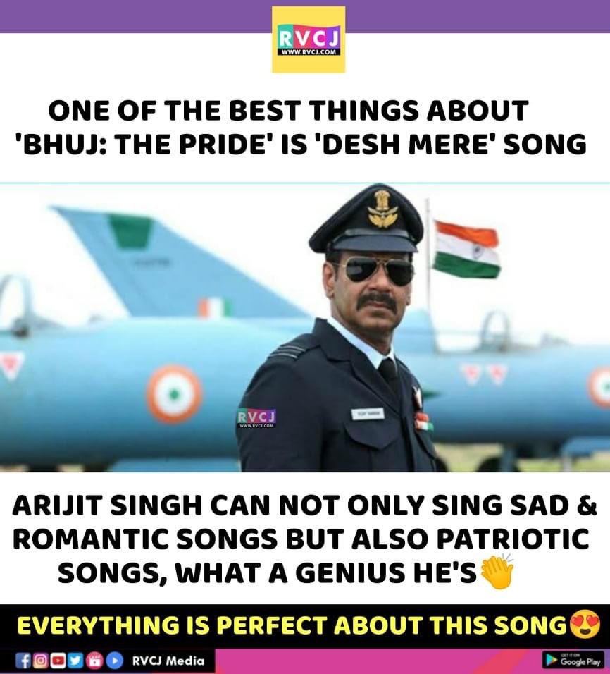 Desh Mere 🇮🇳  @TheArijitSingh @ArkoPravo19 @manojmuntashir @ajaydevgn 
#deshmere #bhujtheprideofindia #ajaydevgn #arijitsingh #arko #manojmuntashir #bollywoodsongs #bollywood #hindisongs #patrioticsong #rvcjmovies