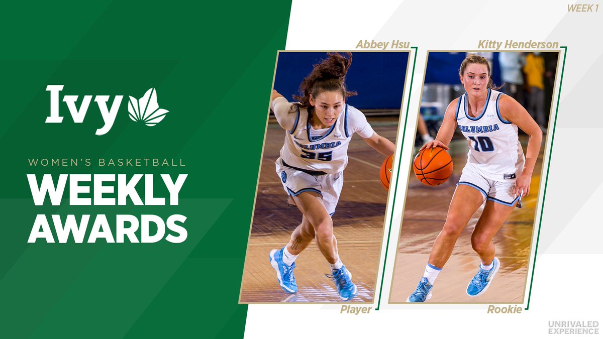Dominating performances, consistent across three games, put @CULionsWBB's Abbey Hsu and Kitty Henderson in position to sweep the first 🌿🏀 weekly awards of the season. 📰 » ivylg.co/WBB111521