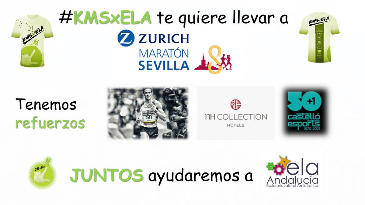 KMSxELA's tweet photo. 𝗥𝗲𝘁𝗼 𝟮. ¡Intentando luchar contra la ELA presentando batalla!

#KMSxELA os lleva a @MaratonSevilla 

Podéis ganar:
-1 Dorsal
-Entrenamiento específico con @Pedro_Nimo 
-2 👟👟 New Balance by @sitocastello
-1 noche @NHCollectionES NH Collection Sevilla

Como conseguirlo⬇️ https://t.co/NuUUUoURkT