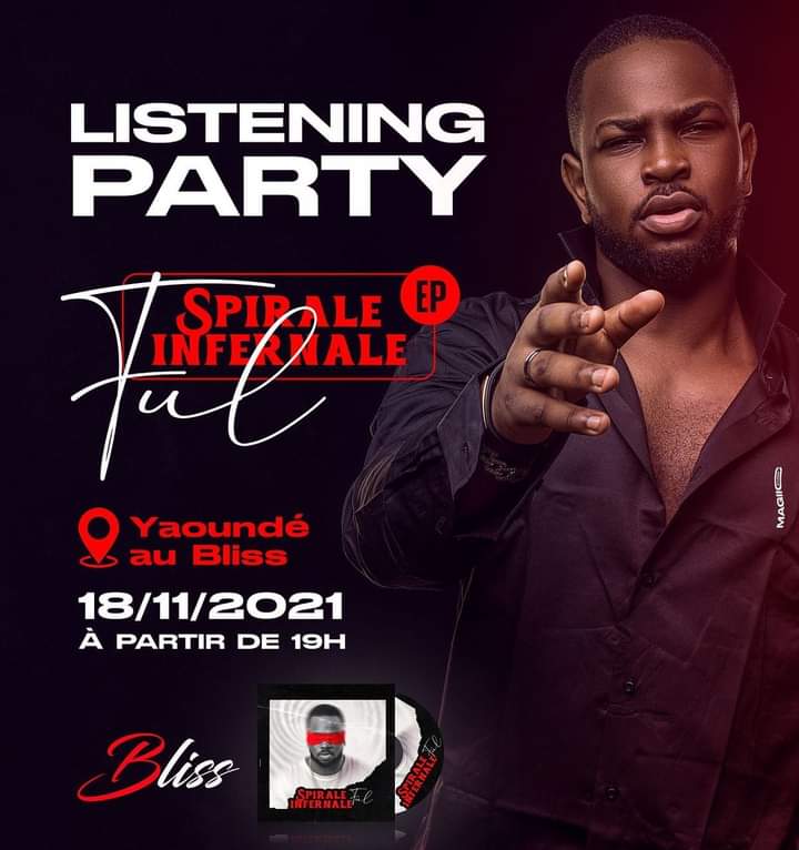 Reporter4Music's tweet photo. C'est parti pour #Yaoundé 

Listening party @FulOfficiel237 

#SpiraleInfernale 🎼🎶🇨🇲

18 Novembre 2021 au @blisscameroun 

19h 

Laissons Parler la Musique ! #LPLM 

@MusicInAfrica @yaoundemusicexp @MusicTolalito https://t.co/nbQKLqqFhG