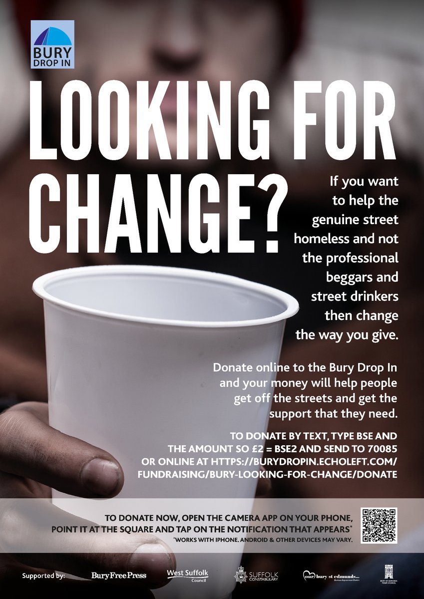 West_Suffolk's tweet photo. Did you know @BuryDropIn helps people who are #homeless and people who are #roughsleeping. You can support them this winter by donating to their #LookingForChange alternative giving campaign. You can also donate and find out about volunteering at https://t.co/MM9G1k19H9 https://t.co/iRD31x74xt