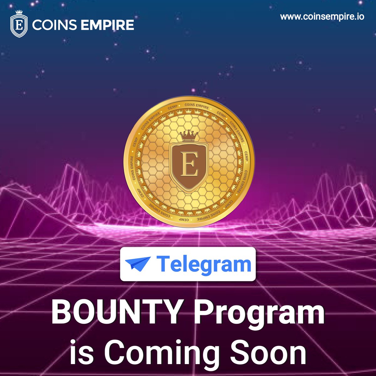 CoinsEmpire1's tweet photo. Love to earn CEMP Coins?
We are soon starting our Telegram Bounty program.
Follow some easy steps & earn free CEMP Coins.
Visit https://t.co/yuJsoyNXb5 to learn more.
#coinsempire #Telegrambounty #bounty_program https://t.co/1xz4VQ0TJL