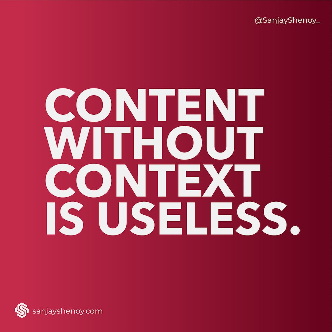 SanjayShenoy13's tweet image. Context matters because context adds meaning and deepens the understanding of content.

#copywritingtips #contentwriting #copythatconverts