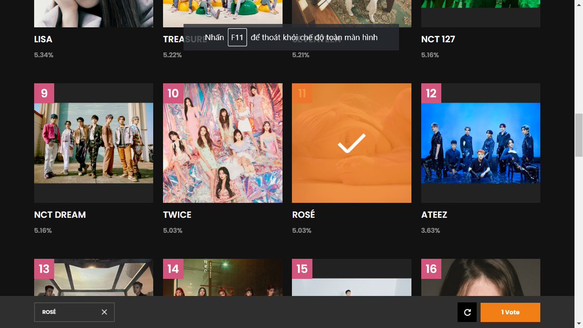notehacteannie's tweet photo. ROSIE BỊ TUỘT XUỐNG TOP 11 RỒI
Cố gắng đưa Rosie lên nào mọi người ơi💪
#MAMAVOTE #rosé https://t.co/8fsJ4iFT4T